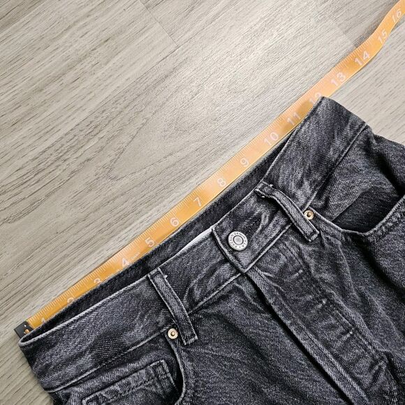 PACSUN Women's Grunge Ripped Distressed Black Grey Frayed Hem High Straight Jean - Picture 4 of 8